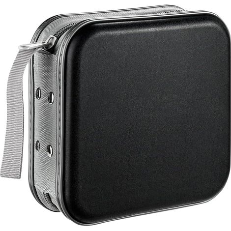 Caja De Almacenamiento Para Cd Y Dvd - Funda Rígida Con Asa - Capacidad 40 Discos - Cierre De Cremallera Suave - Negro (1/5)
