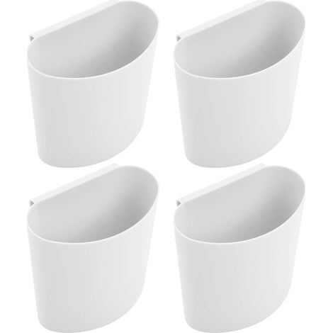 CCYKXA 4 Pieces White Hanging Cups, Hanging Storage Basket, Hanging Pencil Holder, Storage Bucket, Makeup Pencil Holder, Rolling Trolley Accessories (1/5)