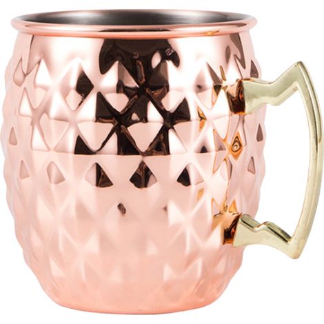 1 Tasse à cocktail, Acier inoxydable, Placage or rose, Finition miroir, Pour bar maison (1/5)