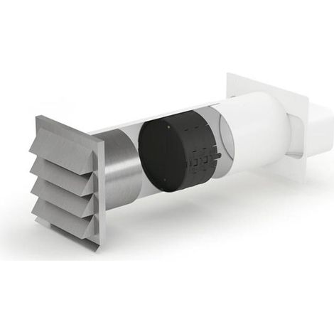 Naber COMPAIR Mauerkasten E-Jal flow 150 inkl. THERMOBOX, Jalousie Edelstahl, innen Rechteck-Anschluss (1/2)