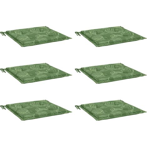 Coussins de chaise lot de 6 motif de feuilles 40x40x4 cm tissu vidaXL (1/5)