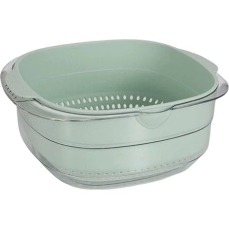 1 Cesta multifuncional, palangana con colador integrado, escurridor de fregadero, contenedor de frutas y verduras (1/5)