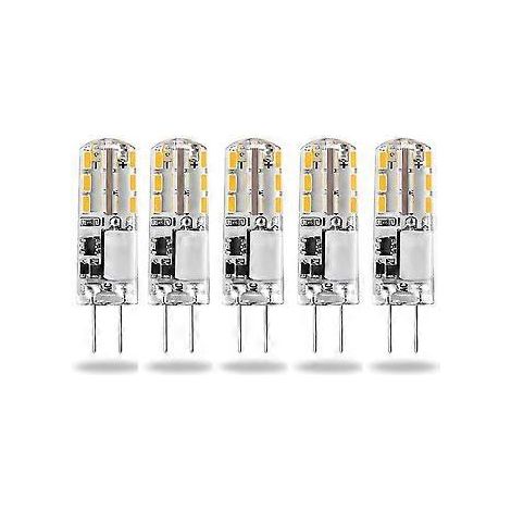 G4 LED-Lampen, 12 V AC/DC, warmweiß (3000 K), 120 lm, 2 W (15–20 W), G4-Halogen-Sockel, JC-Fassung, zweipolig, Ersatz für Kapsellampen, energiesparend, nicht dimmbar, 5 Stück