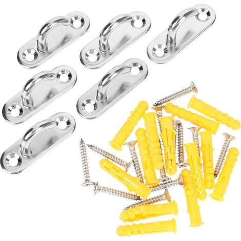 6 crochets à œillet, inox, pour suspension et mur/plafond (1/5)