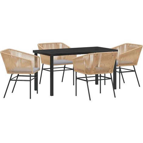 Maison Exclusive - Conjunto de Comedor de Jardín 5 uds. Marrón (1/5)