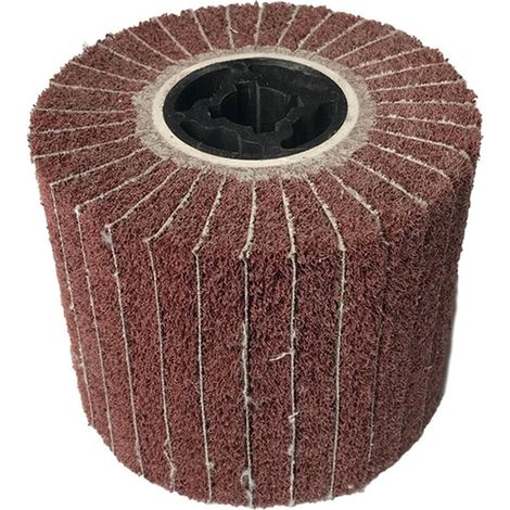 Brosse en Nylon Rouleau de Ponçage Brosse Rouleau de Satin Meuleuse pour le lustrage de métaux bruts pour Machine à Satiner Rouleau Abrasif 120 x 100 mm Grana 80 variante remplie de sable (1/5)