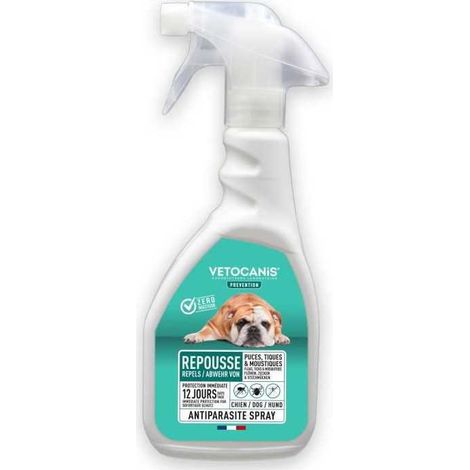 VETOCANIS Spray anti-puces, anti-tiques et anti-moustiques - Pour Chien - 500 ml