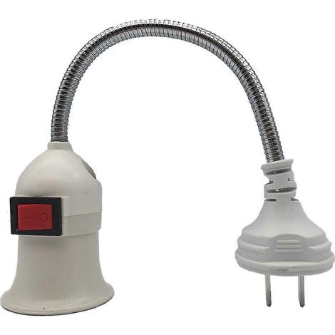 Adaptateur de prise et de fiche standard américaine E27 pour appliques murales LED, adaptateur de prise flexible avec interrupteur et douille pour lampe LED. (1/5)