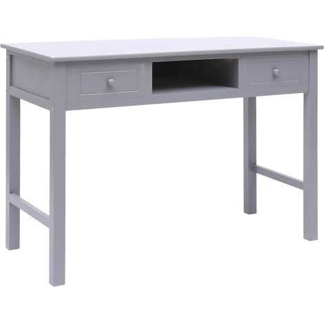 284156 vidaXL Writing Desk Grey 110x45x76 cm Wood (1/5)