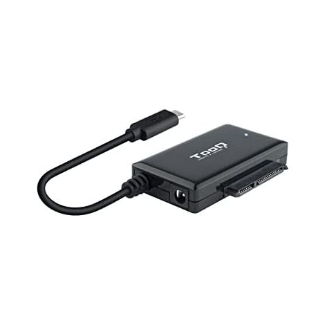 TOOQ TQHDA-02C - USB 3.0 Adaptateur USB-C vers SATA pour disques durs de 2,5" et 3,5", avec alimentation, couleur noire (1/5)