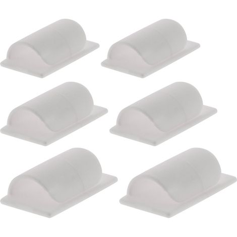 Lot de 6 clips larges (auto-collants) pour cordons et câbles - Zenitech