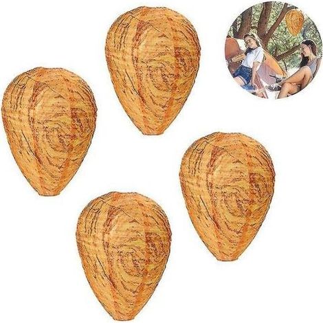 Lot de 4 répulsifs anti-guêpes imperméables et suspendus, en tissu non toxique, pour la maison et le jardin - Jaune (1/5)