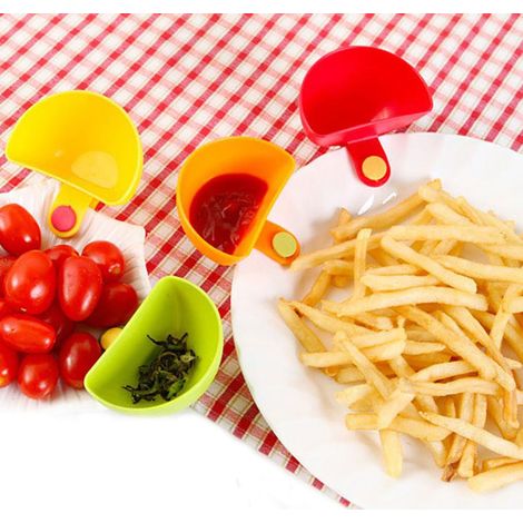 4 coupelles multicolores pour sauces, bols de service, contenants à épices pour sel, ketchup, sucre, vinaigre (1/5)