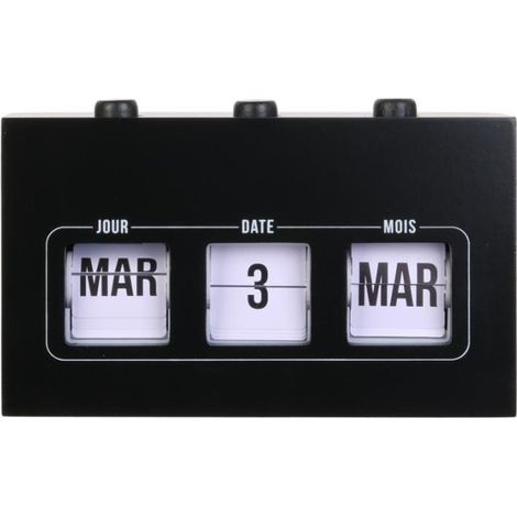 Calendrier Perpétuel "Flip Flap" 19cm Noir (1/3)