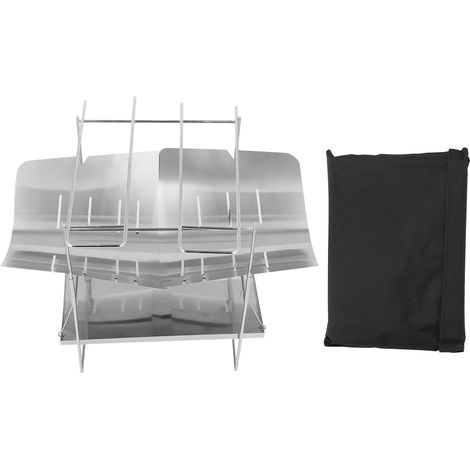 Grille de campement pliable en acier inoxydable, barbecue portable multifonction avec pieds, idéal pour pique-nique et randonnée, équipement de camping extérieur. (1/5)