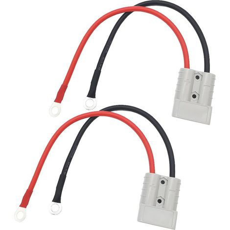 50A 600V Connecteur Batterie, Connecteur de Chargeur de Batterie de Chariot élévateur avec câble de connecteur de Batterie à Joint torique 10AWG (2 pcs) (1/5)
