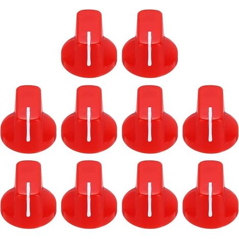 10 boutons d'effets de guitare rouges, boutons de 9/16 pouces, adaptés aux guitares électriques, au contrôle du volume d'amplificateur, aux guitares basses, etc. (1/5)