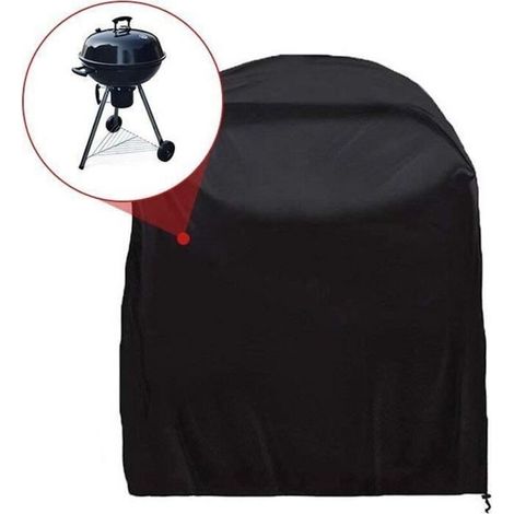 Barbecue cover - 58 x 77 cm - Black polyester dust cover (1/4)