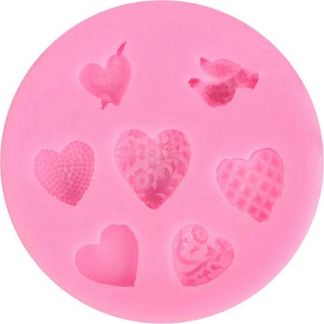 Moule en silicone cœur pour chocolat et décoration de gâteaux - Saint-Valentin (1/4)