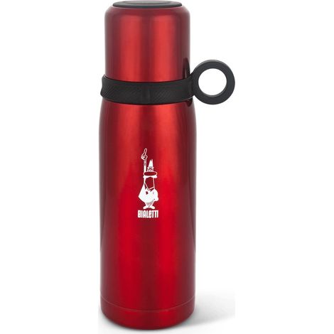 Bouteille Thermique avec Couvercle-Tasse, à Double Paroi, Garde au Chaud pendant 12 heures et au Froid pendant 24 heures, Capacité 460 ml, Acier, Rouge (1/5)