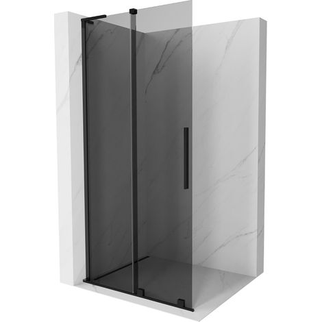 Mexen Velar L paroi de douche coulissante Walk-in 110 x 200 cm, graphite 8 mm, noir - 871-110-003-43-70 (1/5)