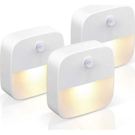 Veilleuse LED, lot de 3 veilleuses pour enfants, lampe de placard avec capteur de lumière, veilleuse bébé, veilleuse murale automatique, pour chambre d'enfant, couloir