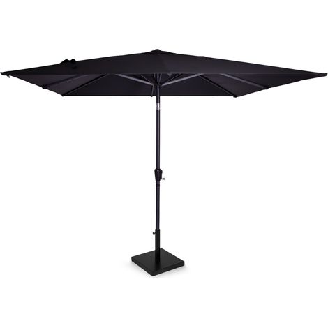 VONROC Parasol déporté 280x280 cm inclinable avec pied 26 kg et housse – Anthracite/Noir (1/5)