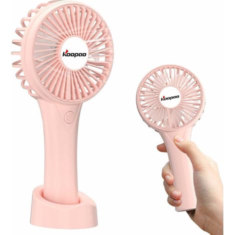Portable USB Fan, Mini Handheld Fan, Quiet Fan with 3 Adjustable Speeds, 2500mAh Rechargeable Battery, Handheld Small Fan for Bedroom/Travel/Camping/Outdoor (Black) (1/5)