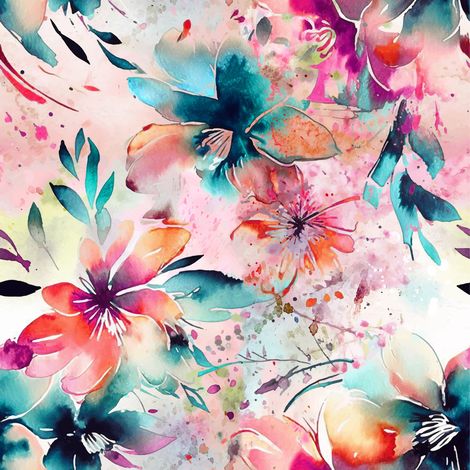 Papier peint panoramique - Fleurs - 130 cm x 130 cm (1/2)