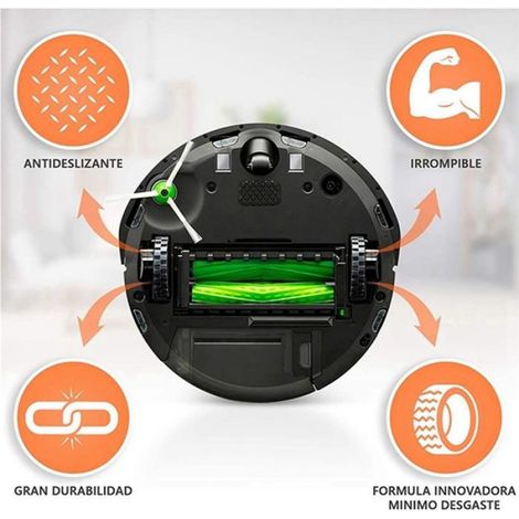 6X 4 Pièces Pneus Séries Convient pour Roues D'Aspirateur Robot Série 500600700800 I7 S9 Pièces de Rechange de Roue Noir (1/5)