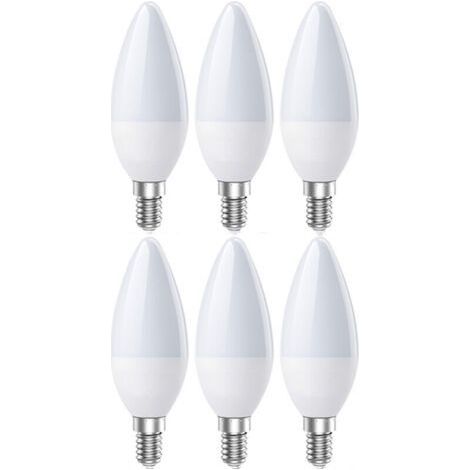 Ampoules LED E14, LED E14 Bougie Ampoule Blanc Froid 6500K, 5w 600Lumens, Équivalent à 60W Halogènes Lampes, Angle du faisceau 200°, Non Dimmable, Lot de 6 [Classe énergétique 2] (1/4)