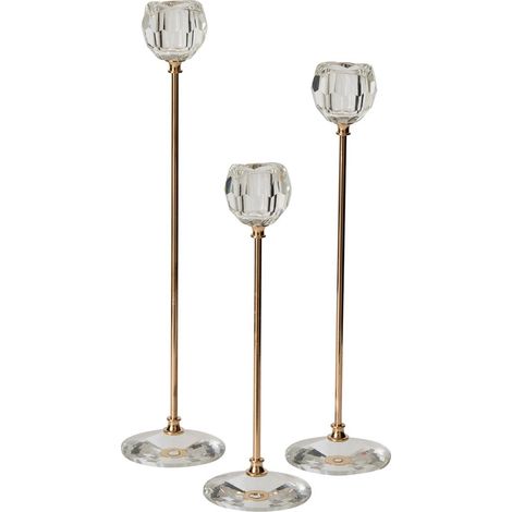 Lot de 3 Chandeliers en Cristal "Doris" 25cm Transparent (1/2)