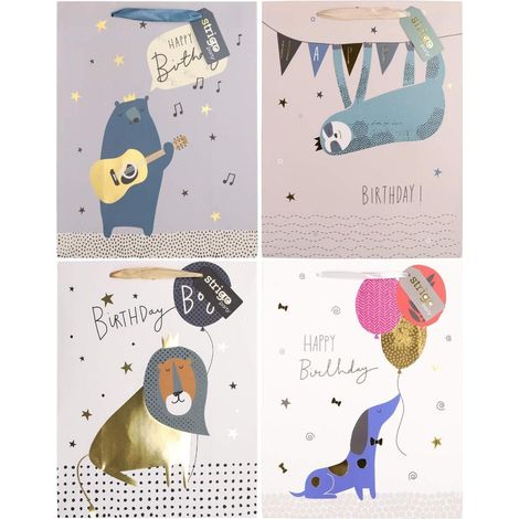 Sacchetto regalo per feste 26x12x32cm mix strigo