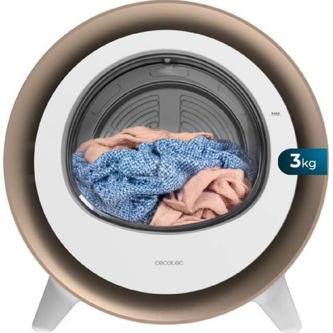 Cecotec Sèche-linge compact à évacuation 3 kg Bolero DressCode Dry 3500V Gold, 8 programmes, classe A, séchage automatique intelligent (1/4)