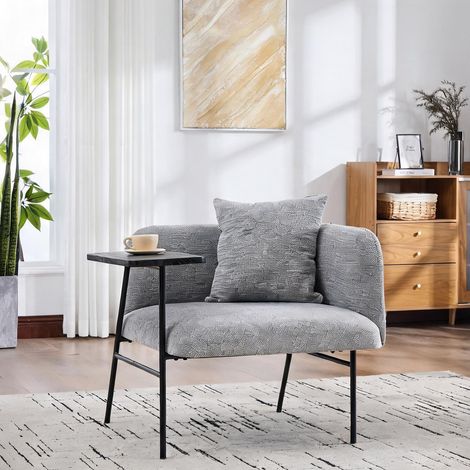 Fauteuil coloris gris en chenille 28,4 x 33,9 x 27,9 cm (1/5)