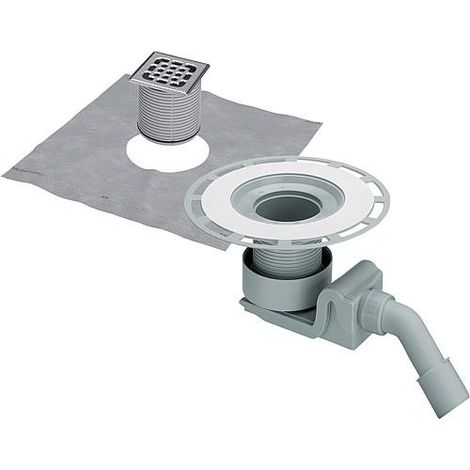 Viega Siphon de salle de bain Advantix 557058 DN 40/50, plastique gris, avec fixation