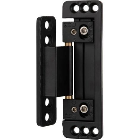 Set mit 2 verstellbaren, verdeckten Türbändern – Ultradünne, verdeckte Türbänder – Zinklegierung – Schwarz – Pulverbeschichtet – Modern (1/4)