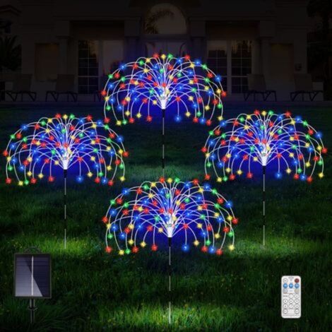 LED Solar Fireworks Festival Outdoor Garden Yard Lawn Decoration Lights-1 drag 3-360LED (with 17-key remote control) (1/5)