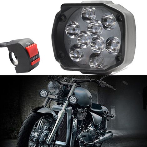 9-ball motorcycle spotlight, external plastic LED spotlight, auxiliary car headlight, fog light, spotlight, simple.