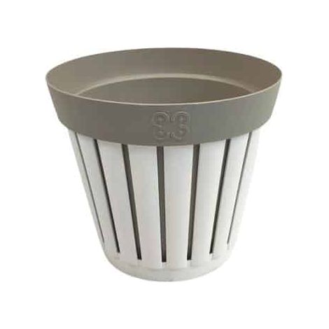 Vaso Linea Kreta D30 Bianco/ Tortora Chiaro ECOPLAST (1/2)