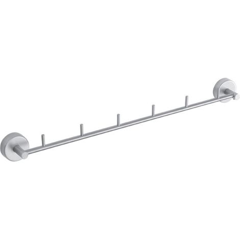 Porta salviette barra con 5 ganci in acciaio inox satinato  Monde-S kamalu