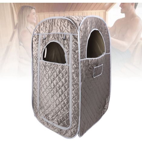 Cabina sauna portatile da 1,45 m con vaporizzatore da 3 litri, telecomando e sedia. (1/4)
