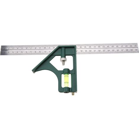 300 mm verstellbarer Edelstahl-Winkelmesser (45/90 Grad) mit Wasserwaage (1/5)