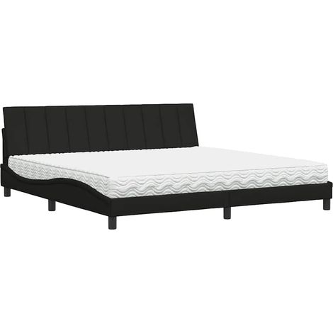 Cama con colchón Hanko tela negro 200x200 cm vidaXL (1/5)
