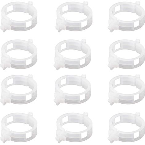 MINKUROW Pflanzenclips Pflanzenstütze für Gemüse, Tomaten und Rebensetzlinge, 100 Stück wiederverwendbare weiße Kunststoff-Pflanzenclips für kleine und große Triebe und Kletterpflanzen, weiß (1/5)