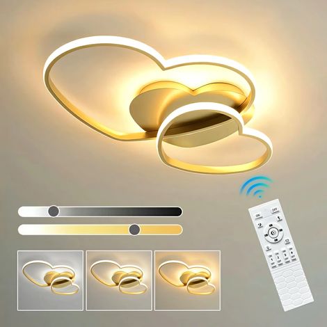 Plafoniera LED dimmerabile, lampada da soffitto a forma di cuore con telecomando, lampadario LED a risparmio energetico, 3 temperature di colore, 50cm (1/5)