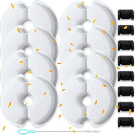 Lot de 12 Filtres pour PF-A03 Fontaine à eau Chats pour PF-A03 Système de Filtration à 4 Couches avec Charbon Actif et Résine échangeuse D'ions pour 2L/2.5L la Fontaine (1/5)