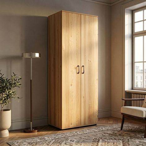 Armadio Multifunzionale Chalvefted a 2 Ante e 5 Ripiani 175x60x35 cm - Effetto Rovere [en.casa] (1/5)