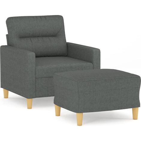 Maison Exclusive - Sessel mit Hocker Dunkelgrau 60 cm Stoff