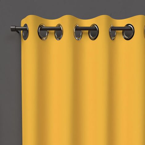Soleil d'Ocre Tenda con occhielli, oscurante, Giallo, 140 x 250 cm